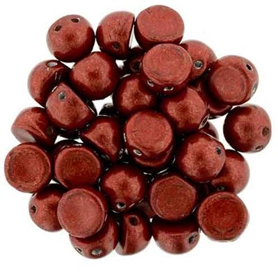 Czechmate Cabochon 7mm Saturated Metallic Cherry Tomato 2 Hole each