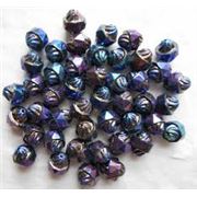 Czech FP Saturn Blue Iris 8mm Bead Each