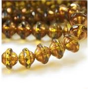 Czech FP Saturn Olive Green Bronze 8mm Bead Each