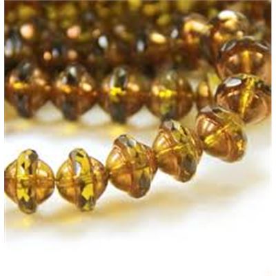 Czech FP Saturn Olive Green Bronze 8mm Bead Each