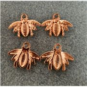 Bee Charm Rose Gold (Single Sided) 16x21mm Hole 3mm Each.