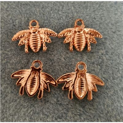 Bee Charm Rose Gold (Single Sided) 16x21mm Hole 3mm Each.
