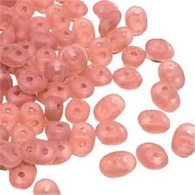 Superduo 2.5 x 5mm Opal Rose White Lustre Min 10grams.