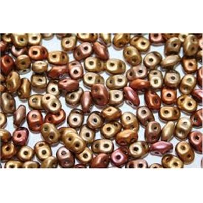 Superduo 2.5x5mm Crystal Bronze Rainbow - Min 10grams