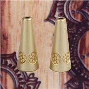 Matte Gold Flower Cone Cap Zinc based Alloy 21x8mm each