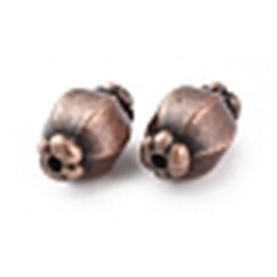 Antique Copper Lantern Bead 7x10mm Hole 1mm Each.