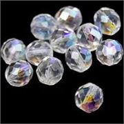 Faceted Round Crystal AB 14mm Hole 1.6mm. Each