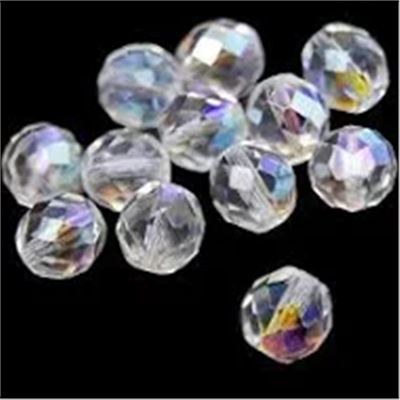 Faceted Round Crystal AB 14mm Hole 1.6mm. Each