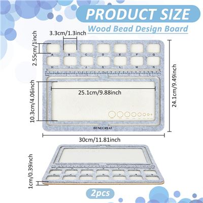 Wood Backed Felt Bead Design Board - 24x30x0.6cm. 14 Compartments. Each