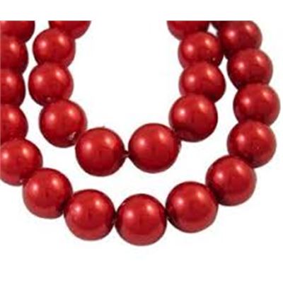 Glass Pearl Strand Crimson 8mm (approx 116 beads) each