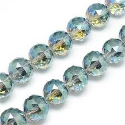  Electroplated Glass Faceted Beads Tuquoise AB 8mm ea