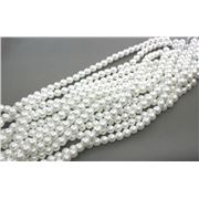 Glass Pearl Strand White Pearl 4mm (approx 200 Beads) ea