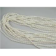 Glass Pearl Strand Cream Rice Pearl 6x4mm ea (approx 135 beads)