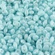 Superduo 2.5 x 5mm Opal Aqua White Lustre Min 10grams.