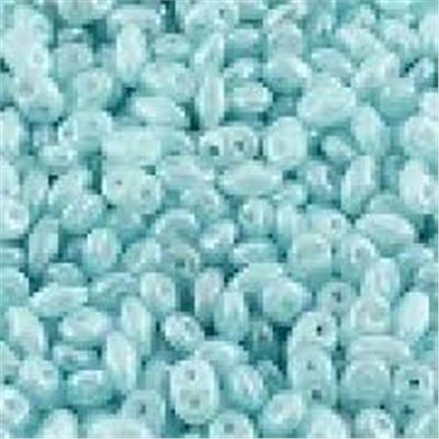 Superduo 2.5 x 5mm Opal Aqua White Lustre Min 10grams.