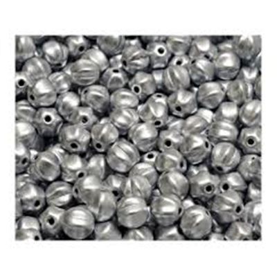 6mm Melon Glass Pearl Matte Silver each
