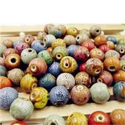 Antique Glazed Porcelain 6mm Beads. Mixed Coulour. Hole 1.5mm each.