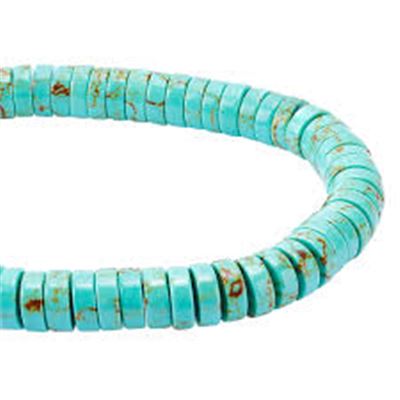 Turquoise Heishi Beads 4x2mm Hole 0.9mm Approx 155 beads per strand 