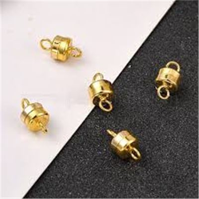 Magnetic Brass Disc Clasp Gold Plate 11x6mm each