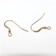 Earring Hook Surg. Steel Gold Plate 18K. 19mm per pair