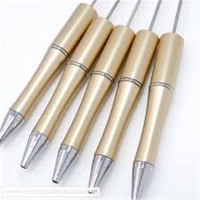 Beadable Pen Gold w/ black ink refill. 148x12mm each