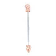 Beadable Bar Keychain Rose Gold 82.5x8mm. Suitable for Large Hole Beads Each
