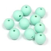 Silcone  Bead Round Mint Green 15mm Hole 2mm ea