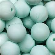 Silcone  Bead Round Marble Mint Green 15mm Hole 2mm ea