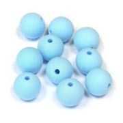 Silcone  Bead Round Sky Blue15mm Hole 2mm ea