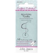 John James Beading Needles : 5x size 10, 2 x size11, 3x size12. Pack.