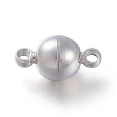 Magnetic Clasp  Ball Matte Silver 10mm ea
