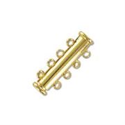 Slide Clasp 4 Strand Magnetic Gold plated Brass 24x10mm ea