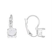 Leverback Setting Silver Plated Brass with loop SS39 Chaton per pair