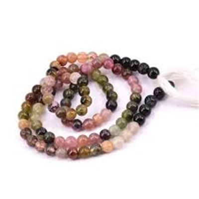 Semi Precious Strand Tourmaline 4mm  (approx 84 beads) ea