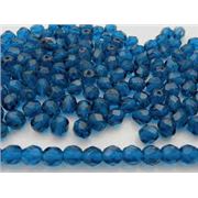 Firepolished Crystal Dark Aqua 4mm ea
