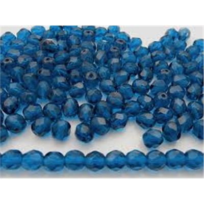 Firepolished Crystal Dark Aqua 4mm ea