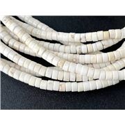 Turquoise Dyed Creamy White Heishi Beads 4x2mm Hole 1.0mm. Approx 158 beads