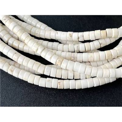 Turquoise Dyed Creamy White Heishi Beads 4x2mm Hole 1.0mm. Approx 158 beads