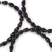 Acrylic Teardrop Black 17x7.5mm. Hole 2mm