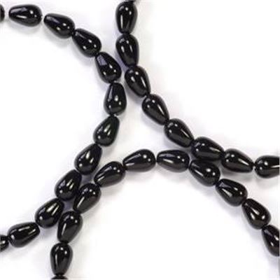 Acrylic Teardrop Black 17x7.5mm. Hole 2mm