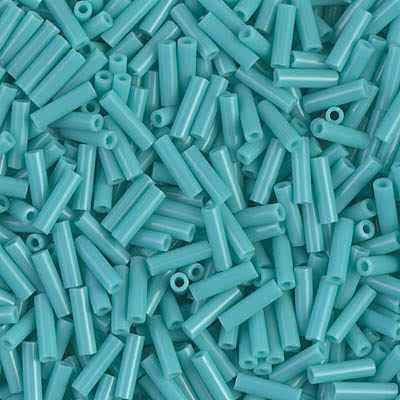 Miyuki Bugle Opaque Turquoise Green 6mm - Minimum 12g