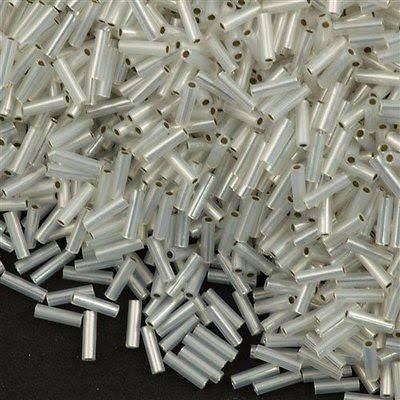 Miyuki Bugle Gilt Lined Opal 6mm - Minimum 12g