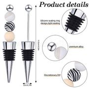 Beadable Wine Bottle Stopper.Stainless Steel. 11.5cm long.