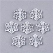 Clear Acrylic Snowflake Beads. 12mm. Hole 1mm