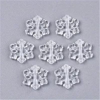 Clear Acrylic Snowflake Beads. 12mm. Hole 1mm