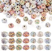 Vintage Fabric Beads w/ Metal insert. 15.5x12mm Hole 3.5mm Each