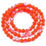 Glass Strand Bicone 3mm Opaque Orange AB  (approx 135 beads)
