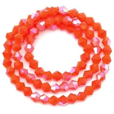Glass Strand Bicone 3mm Opaque Orange AB  (approx 135 beads)