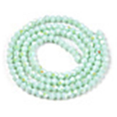 Glass Strand Bicone 3mm Opaque Light Cyan AB (approx 135 beads)