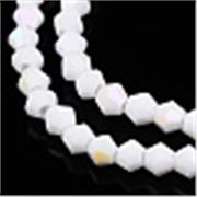 Glass Strand Bicone 3mm Opaque Snow AB(approx 135 beads)